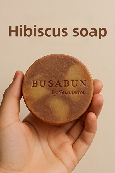 BUSABUN صابون الكركديه الطبيعي - بدون إضافات، 100 جرام