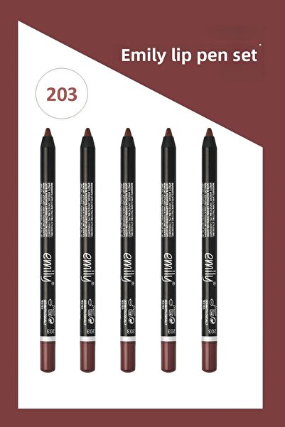 Golden Rose قلم تحديد الشفاه إميلي طويل الأمد رقم: 203 - قلم تحديد الشفاه ×5