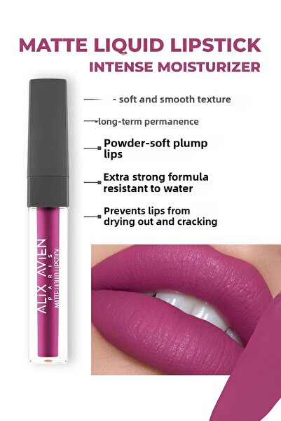 Alix Avien أحمر شفاه سائل مطفي من أليكس أفين، رقم 516 فوشيا حقيقي