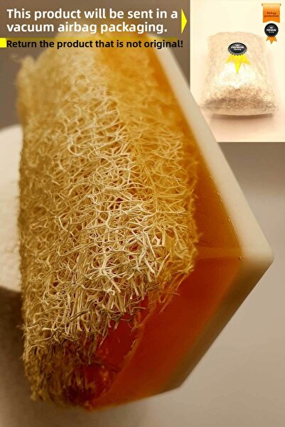 LidaSuds هدية مزخرفة من ألياف اليقطين الطبيعية وصابون حليب العسل والحمار - صا...