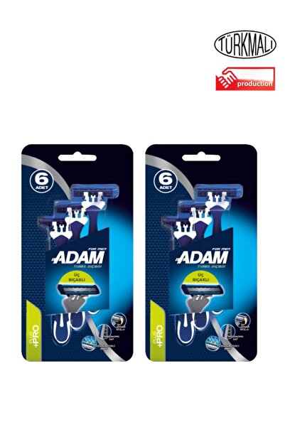 Adam Lame de ras cu trei lame, 6 bucăți x 2 pachete