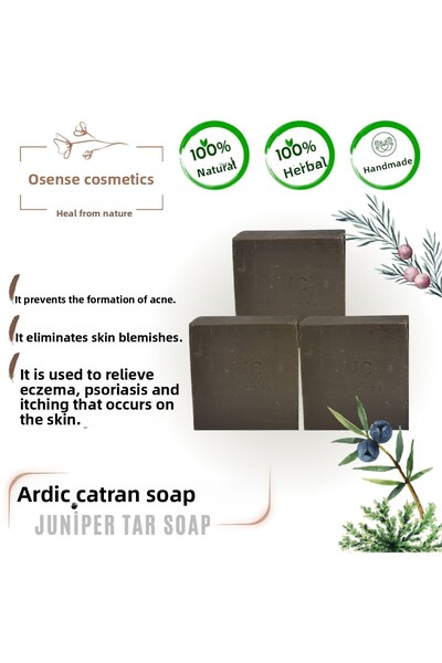 OSENSE COSMATİC صابون قطران العرعر الطبيعي 100% المصنوع يدويًا