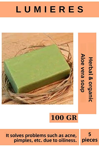 Lumieres 5 قطع صابون صبار طبيعي 100% - عطر جميل، مرطب عضوي لبشرة الوجه