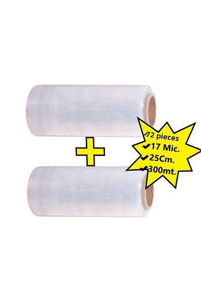 tify 25 cm 17 Mic. Transparent Stretch Pallet - 1000Gr/300Mt 2 Pieces