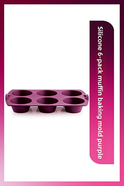 Tupperware Purple Silicone Muffin Baking Mold - Set of 6
