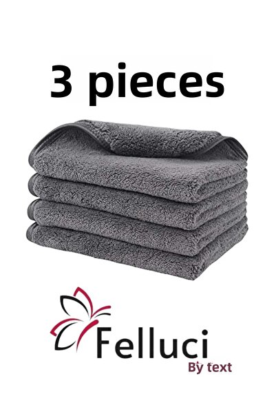 Felluci textile رمادي 3 قطع 280 جرامًا لكل متر مربع 40 × 40 قطعة قماش للتنظيف...