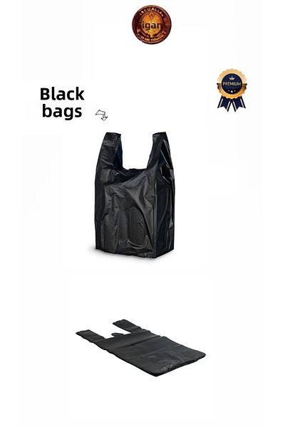 figanlar ambalaj 1St Quality 10 kg Medium Size 1500 Pcs Black Trash Athlete Bag Market / Vegetable Bag / Garbage Bag
