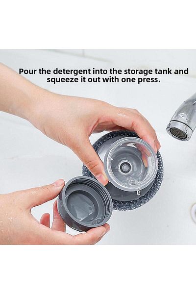 KANTR HOME Steel Wire Ball Pot Brush Artifact Short Handle Cleaning Brush Kitchen Dishwashing Brush