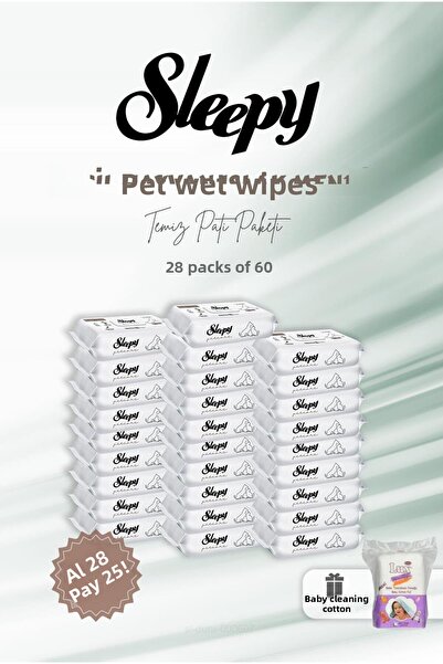 Sleepy 60 قطعة من القطن للحيوانات الأليفة والرضع - اشتري 28 وادفع 25 منشفة مبللة