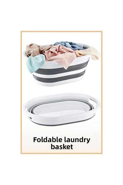 HOBBY LİFE Gray Foldable Laundry Basket