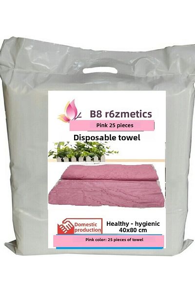 BB KOZMETİK Disposable Towelthick Pink Color 40X80 cm 25 Pieces