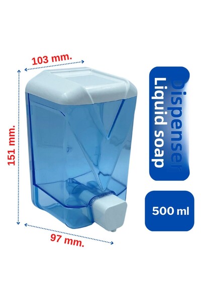 WESPA Dozator de săpun lichid din plastic transparent 500 ml – Pompă tip chiu...