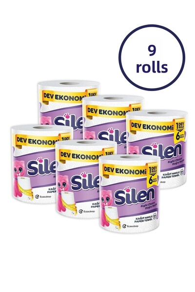 Silen Paper Towel Set of 6 Giant Rolls (1=6, 36 Rolls)