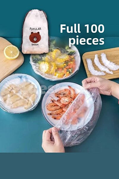 Destpak 100 قطعة من أغطية الأطباق - الحفاظ على النضارة - عملية - حافظة الأطبا...