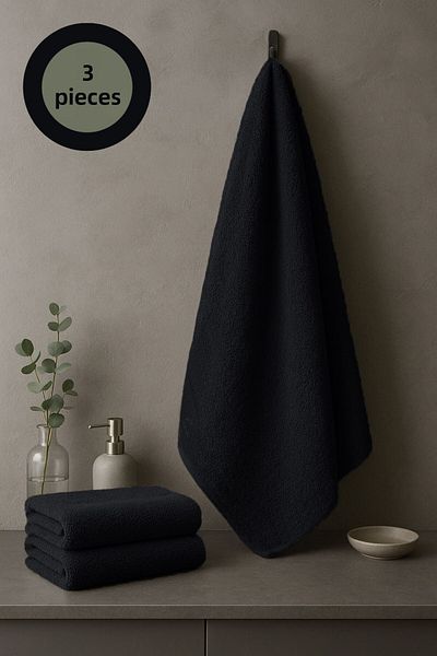 Seoney 3Pcs 50X90Cm Cotton Hair Towels, Hand Face Towels, Hair Salon Towels, Fitness Towels, Sports Towels