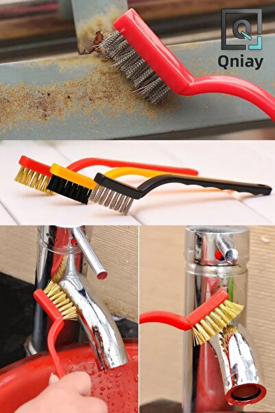 QNİAY 3 Pieces Wire Brush Cooker Oven Barbecue Grill Airfryer Cleaning Dirt R...