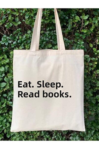 Cemira Y2K Eat Sleep Read Books Tote Raw Cloth Bag - Pinterest Bag