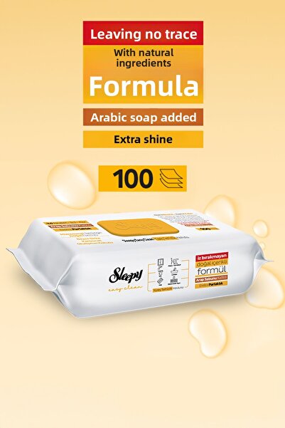 Sleepy منشفة تنظيف الأسطح المضافة بالصابون العربي 100 قطعة
