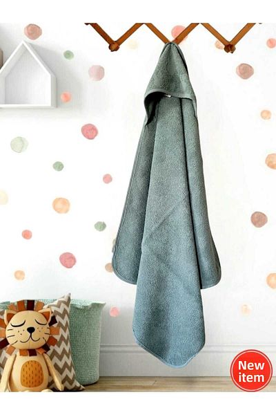 PAMUK HANIM Outlet-100% Cotton Girl-Boy Newborn-Baby Bath Towel Swaddle Plain/Sea Blue