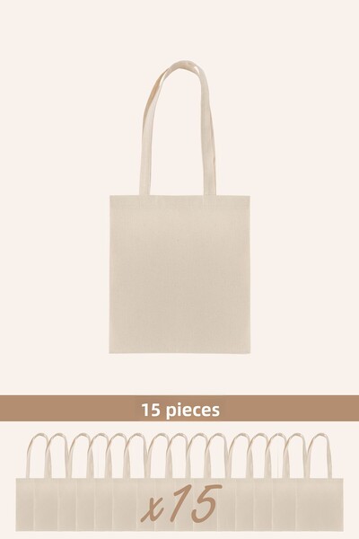 Butik حقيبة قماش خام غير مطبوعة 100% قطن |   35x40 سم |   140 جرام/م2 |   حقي...