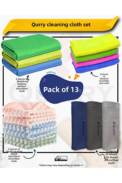 XAMANTHA Σετ καθαρισμού από μικροΐνες 13 τεμαχίων - Μαγικό πανί, πανί με σχέδ...