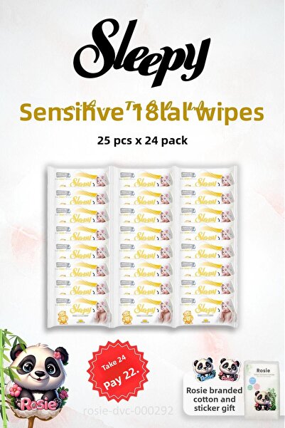 Sleepy 24 AL 22 دفع مناديل مبللة حساسة للنوم 25 حزمة و 60 حزمة روزي
