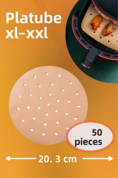 Platube Baking Paper 50 Pieces Round Hole Airfryer Oil Paper Compatible with ...