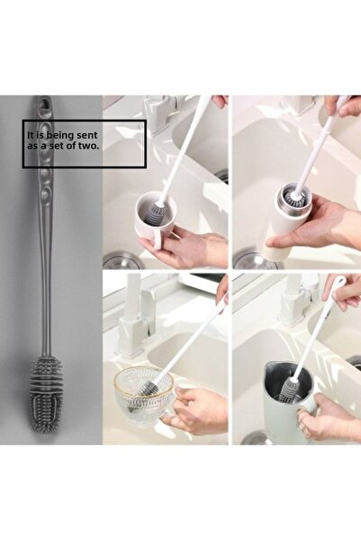 Sevagah ترمس زجاجة رضاعة 360 درجة - فرشاة تنظيف 2 قطعة