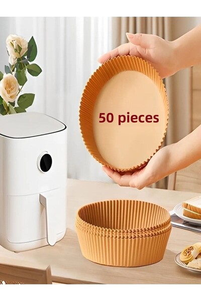 LOVYCO مقلاة كبيرة الحجم ورق الخبز مقلاة هوائية Xl-xxl طبق دائري مناسب لجميع العلامات التجارية موديل 50 قطعة