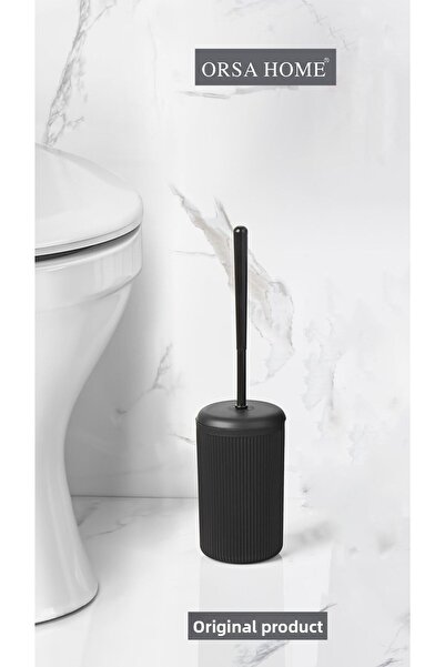 ORSA HOME 091 فرشاة المرحاض منقوشة باللون الأسود