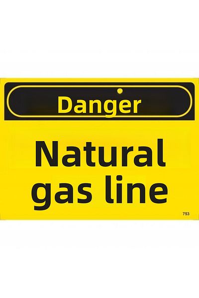 Benimpazar Hazard Natural Gas Line Warning Sign 25x35 CODE: 753