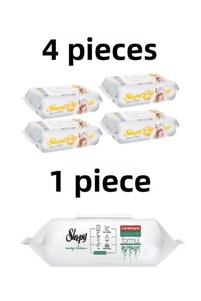 Sleepy منشفة مبللة حساسة 4x90 قطعة 360 ورقة-سليبي سهلة التنظيف 100 قطعة منشفة...