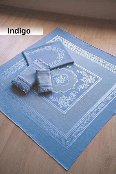 GONCA TEKSTİL Etamin Seamless Embroidered 4-Piece Prayer Rug Set