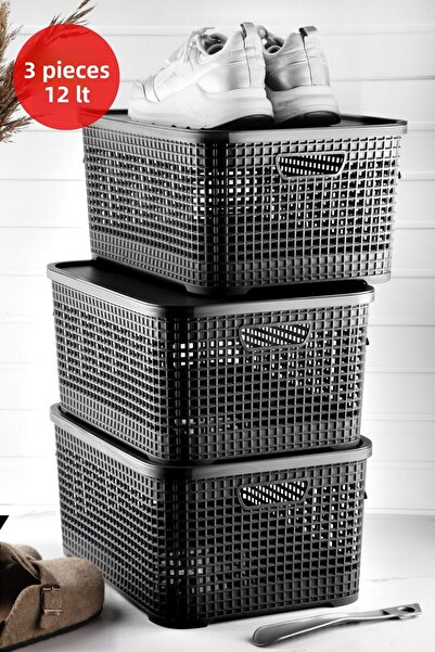 Nandy Home 3 Τεμάχια 12 Lt. Κουτί αποθήκευσης πολλαπλών χρήσεων με καπάκι