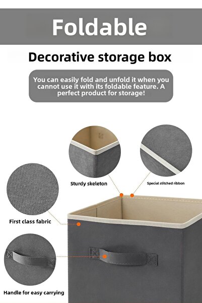 Meleni Home 5-Piece Closet Organizer, Laundry Toy Storage Box Basket Organizer 33x30x30