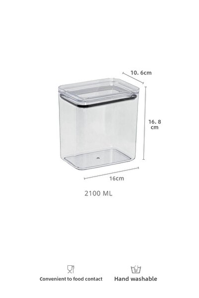 Okyanus Home Detergent Vacuum Rectangular 2.1 Lt Storage Container