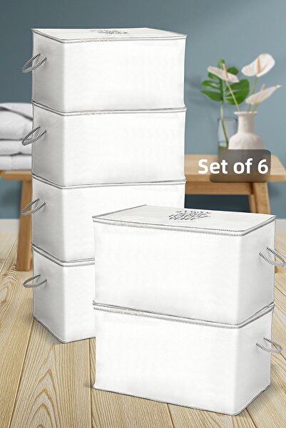 Meleni Home Set of 6 Mega Size Quilt Pads - Chest Type Pillow Quilt Storage P...