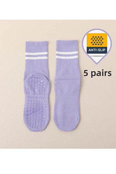 XTR Fitness 5 чифта професионални чорапи с неплъзгаща се подметка за йога и п...