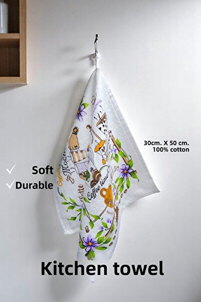 sevilya 6 Pack Printed White Kitchen Towel Model