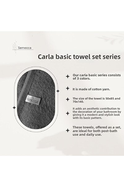 Semecca Carla Basic Cotton Towel Set 50X85 70X140