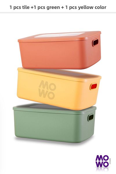 Mowo Home 9.5 Lt Retro Box Mix - Multi-Purpose Organizer Storage Box with Lid, Organizer