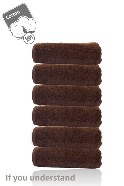 Anılsan Πετσέτες μπάνιου 6 συσκευασιών καφέ - 70x140 cm, 490 gr, 100% βαμβάκι, πετσέτες σπα και ξενοδοχείου, καθημερινή χρήση