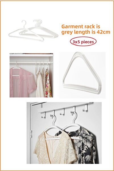 IKEA Umerașe pentru haine din plastic anti-alunecare Trysse 15 buc, umerașe p...