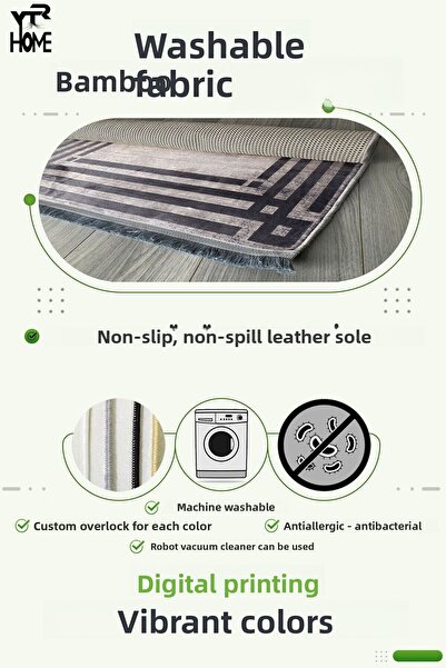 YTR HOME Μπαμπού ύφασμα αντιολισθητική βάση Μοκέτα μπάνιου που πλένεται ανθεκτικό σε λεκέδες χαλάκι μπάνιου 60x100cm