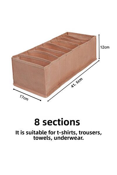 REKHOME 8 Compartimente Bej Dulap Sertar Interior Tip Acordeon Organizator pliabil pentru rufe