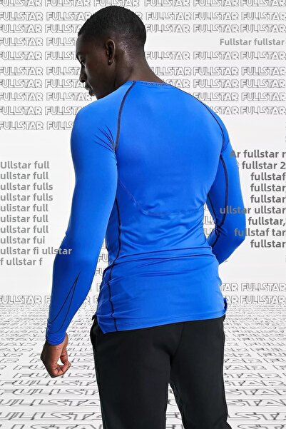 Nike Pro Dri Fit Ανδρικό μπλουζάκι με λεπτή εφαρμογή μακρυμάνικο φούτερ Body Sax Blue