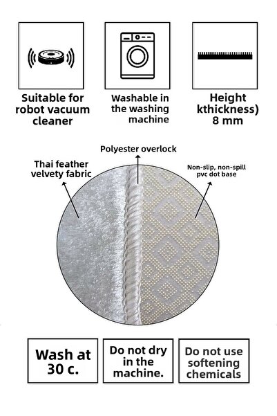 Napoli Home Ψηφιακό με τύπωμα Αντιολισθητικό Σετ Τουαλέτας 2-τεμαχίων Πλενόμενο Χαλάκι Μπάνιου Ndkz-ht-851