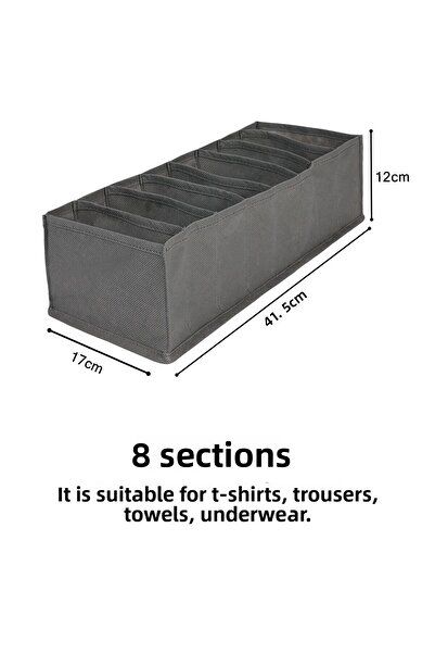 REKHOME 8 compartimente sertar dulap gri în interiorul tipului acordeon Organizator pliabil pentru rufe