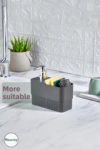 nouray 2 مقصورات مضخة كونترتوب الحمام المطبخ موزع الصابون السائل حامل الإسفنج...