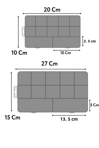 BOSSİO 2 Pieces 2 Sizes 12 Compartments Necklace Ring Jewelry Box with Lid Sewing Box Organizer Organizer Box